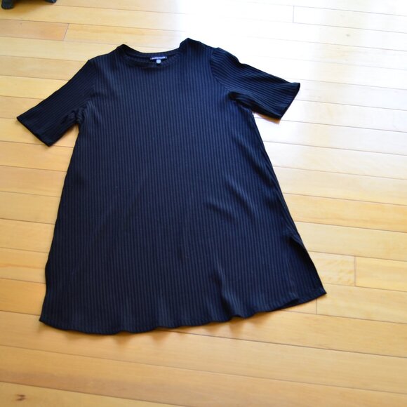 EILEEN FISHER Textured Stretch Rib Round Neck Tunic Black Size M - Picture 3 of 11